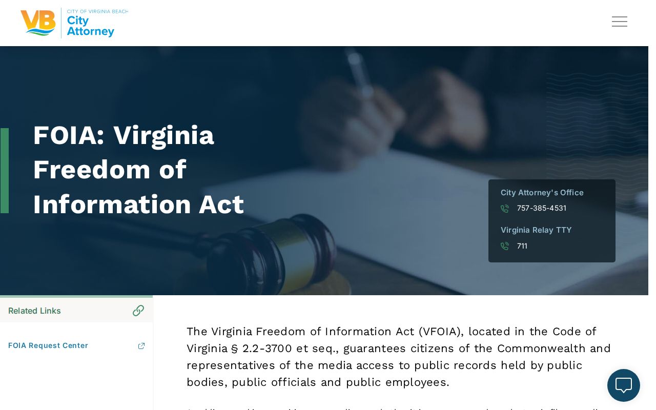 Virginia Beach City criminal history public records request rights