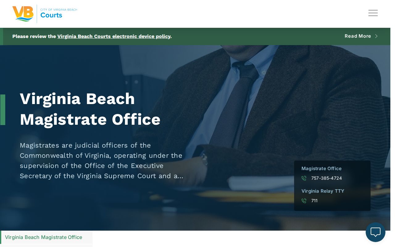 Virginia Beach City arrest warrant and magistrate information