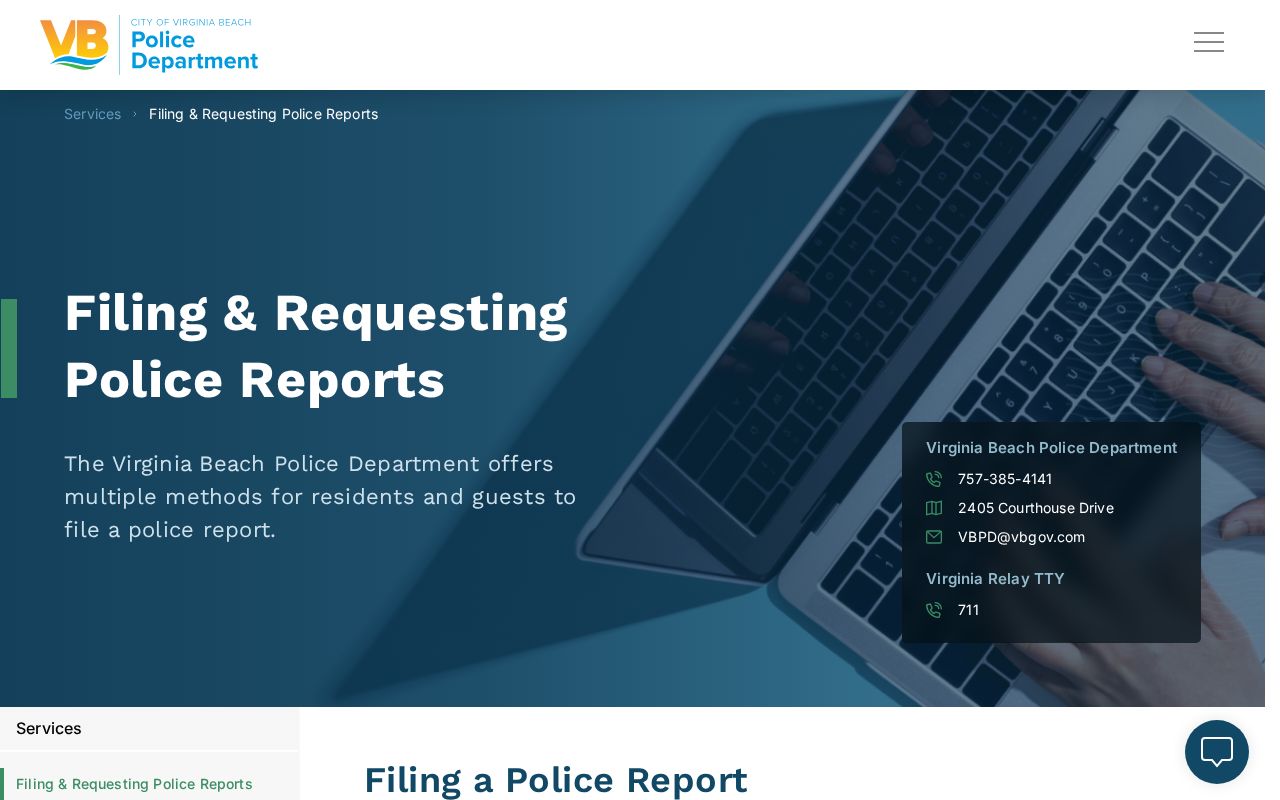 Virginia Beach City arrest report request date channels