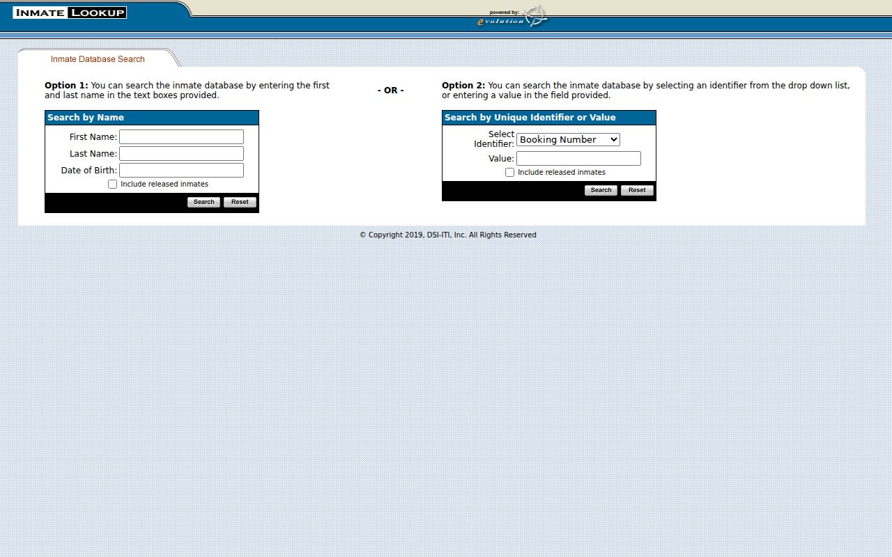 Virginia Beach City arrest lookup form from the sheriff