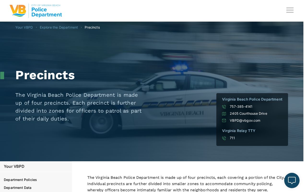 Virginia Beach criminal records and four police precinct contacts
