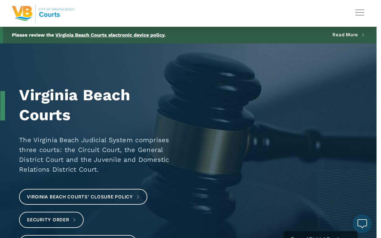 Virginia Beach criminal court cases and Judicial Center court directory